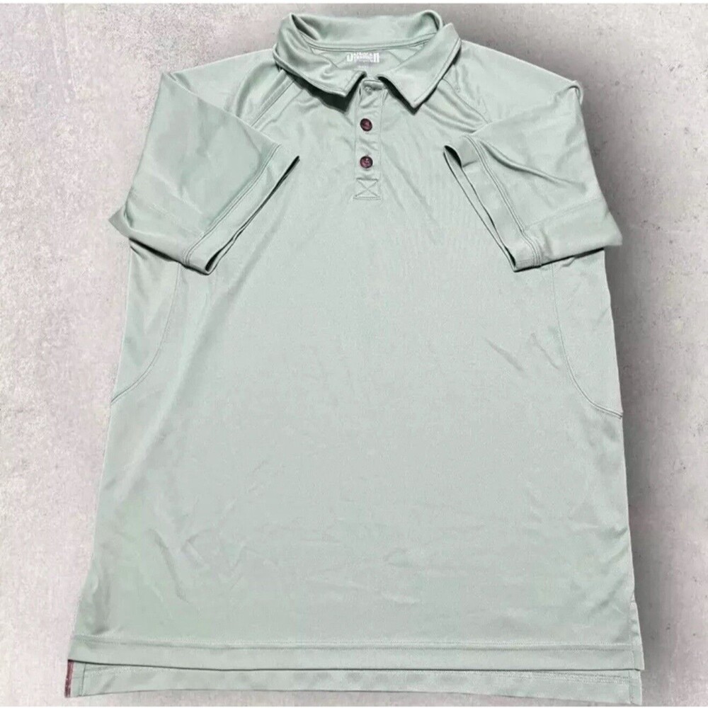 Duluth Trading Shirt Adult Large Polo Golf Stretch Green Polyester